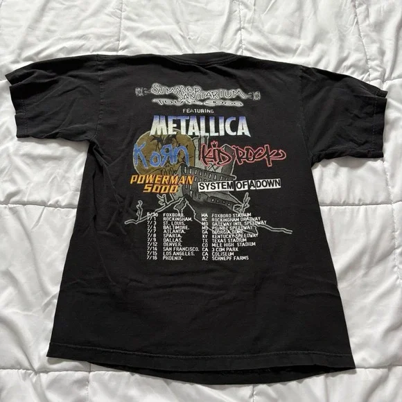 Vintage Metallica Summer Sanitarium 2000 Tour Shirt L Korn System of a Down Y2K - Picture 7 of 8